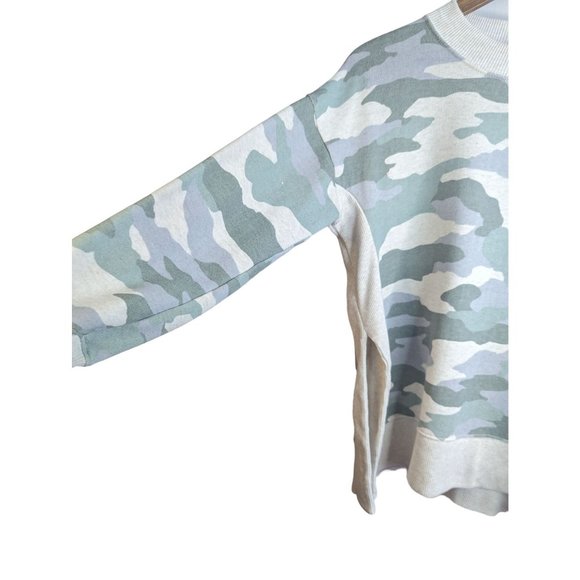 Aerie Women's Good Vibes Oversized Side Slit Casual Sweatshirt in Gray Camo SzXS - Picture 4 of 11